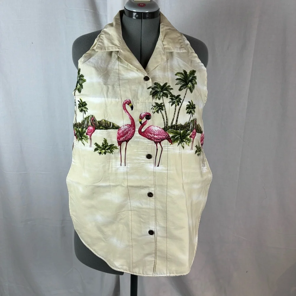Bib For Adult | Handcrafted Dignity Cover‎ | Flamingo Button-Up | 19